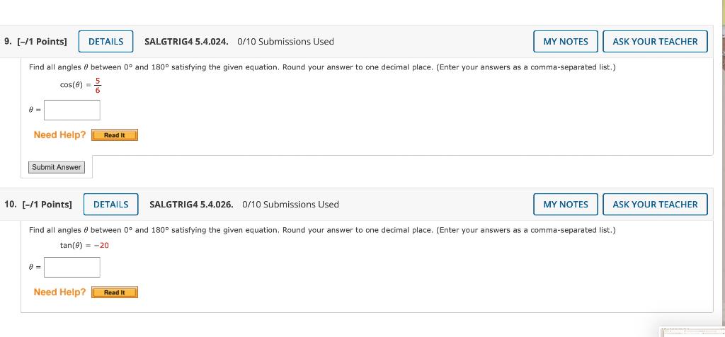 Solved 9 1 Points DETAILS SALGTRIG4 5 4 024 0 10 Chegg