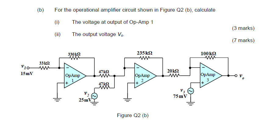 Solved B For The Operational Amplifier Circuit Shown In Chegg