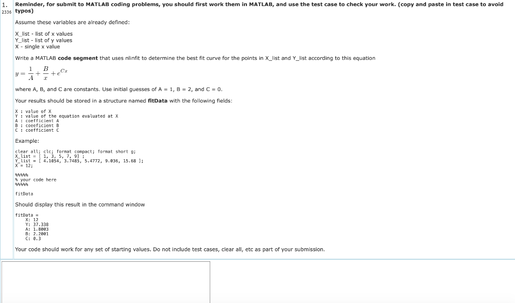 Solved Reminder For Submit To Matlab Coding Problems Chegg