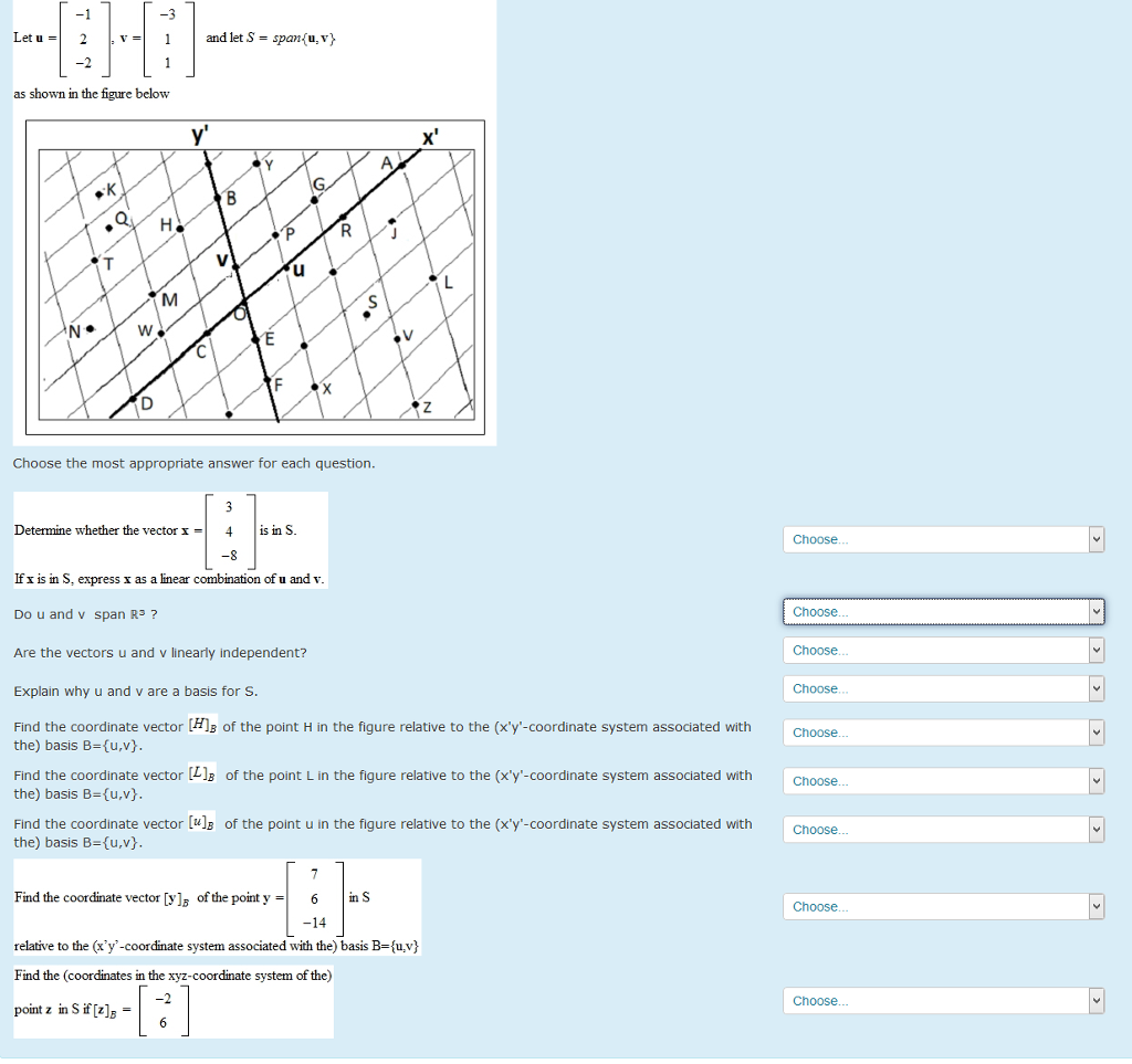 Solved Let U V And Lets Span U V As Shown In Chegg