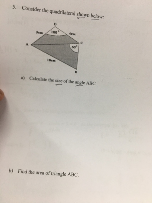 Solved Consider The Quadrilateral Shown Below M Cm Chegg