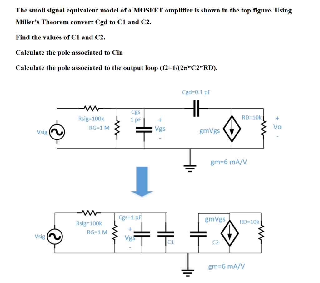 Solved The Small Signal Equivalent Model Of A MOSFET Chegg