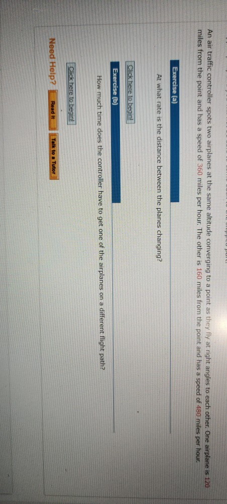 Solved An Air Traffic Controller Spots Two Airplanes At The Chegg