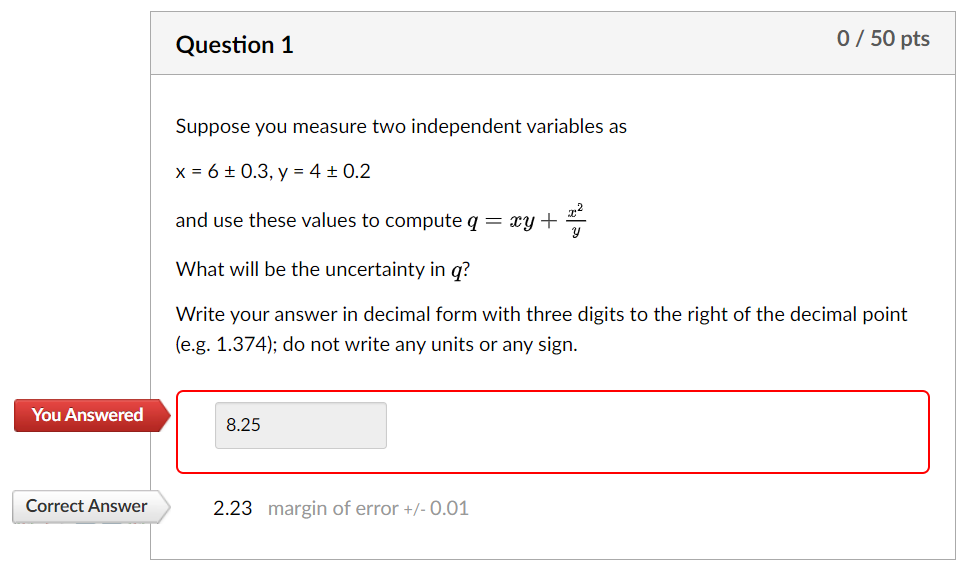 Solved Suppose You Measure Two Independent Variables As Chegg