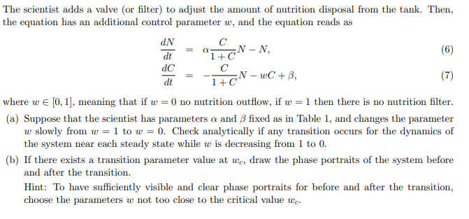 Solved A Chemostat Abbreviation For Chemical Environment Chegg