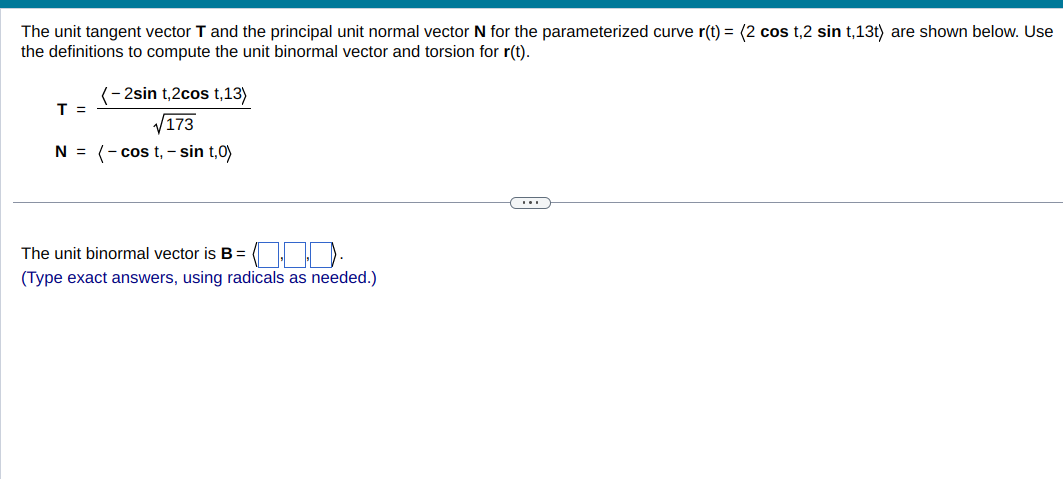 Solved The Unit Tangent Vector T And The Principal Unit Chegg