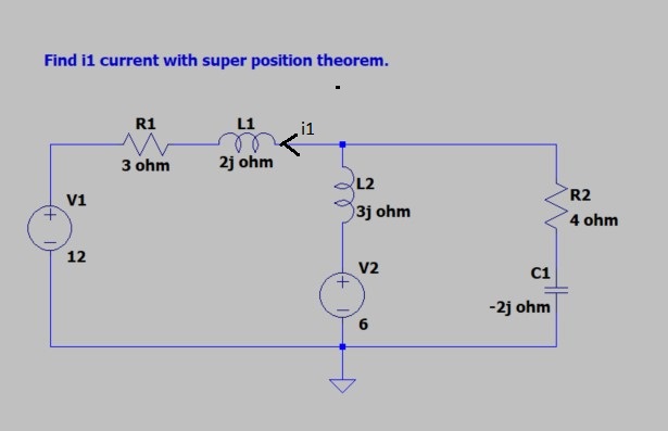 Solved Find I1 Current With Super Position Theorem Chegg