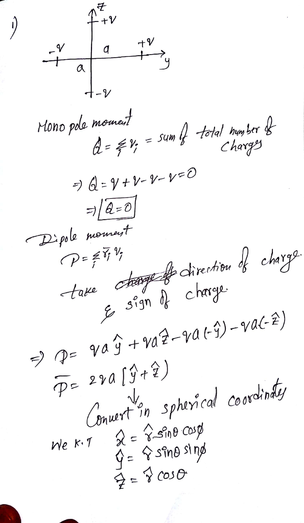 Solved Calculate The Monopole And Dipole Moment Of The Chegg