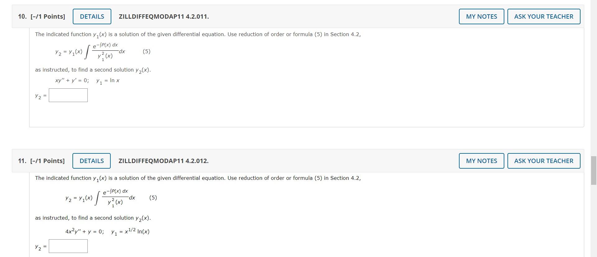 Solved 10 1 Points DETAILS ZILLDIFFEQMODAP11 4 2 011 Chegg