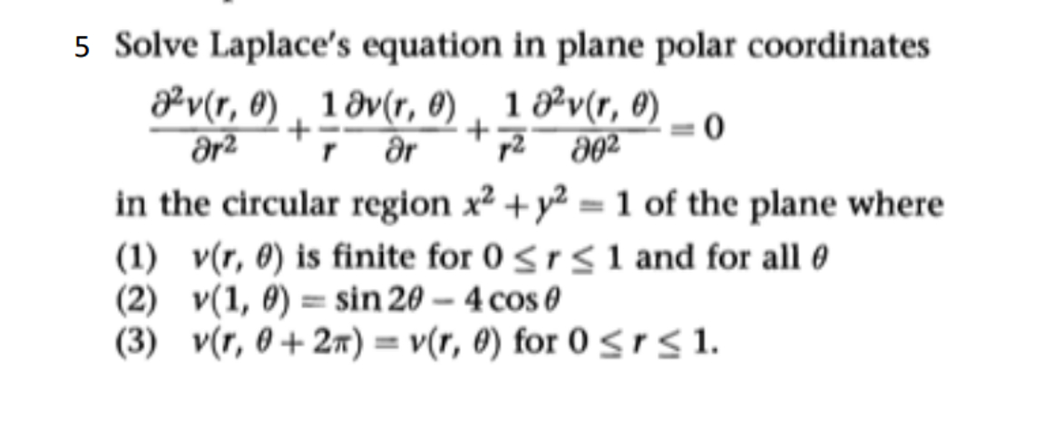 Solved Solve Laplace S Equation In Plane Polar Chegg