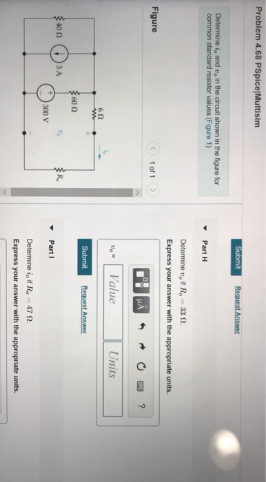 Solved Problem 4 68 PSpice Multisim Determine Io And Vo In Chegg