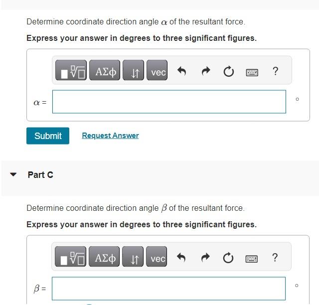 Solved In Figure Coordinate Direction Angles For Chegg