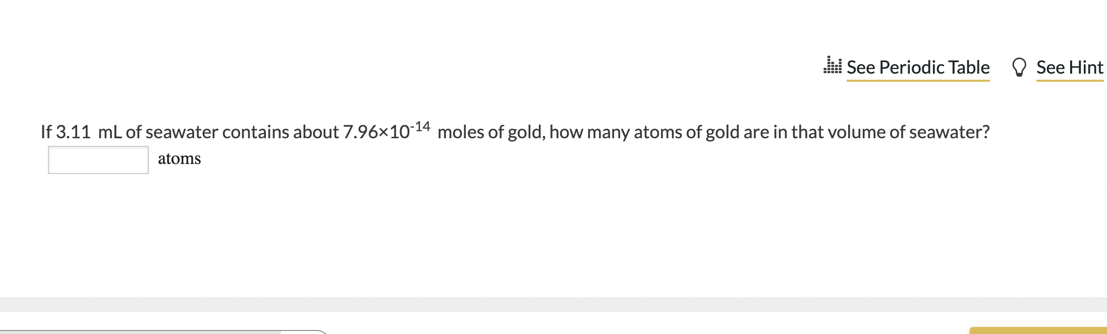 Solved See Periodic Table D See Hint If 3 11 ML Of Seawater Chegg