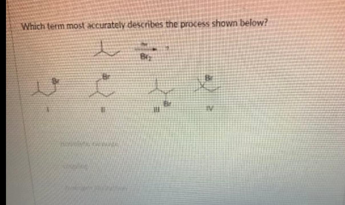 Solved Which Term Most Accurately Describes The Process Chegg