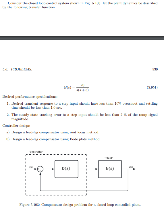 Solved Consider The Closed Loop Control System Shown In Fig Chegg