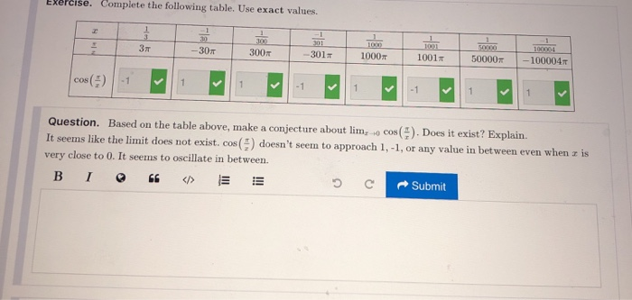 Solved Erercise Complete The Following Table Use Exact Chegg