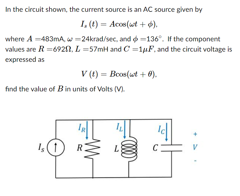 Solved In The Circuit Shown The Current Source Is An Ac Chegg