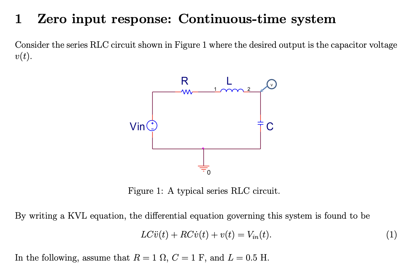 Solved Consider The Series RLC Circuit Shown In Figure 1 Chegg