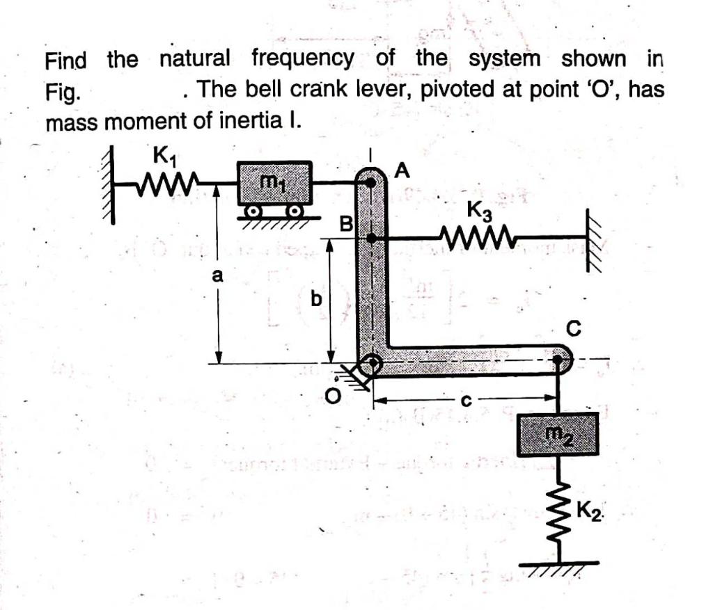 Solved Find The Natural Frequency Of The System Shown In Chegg