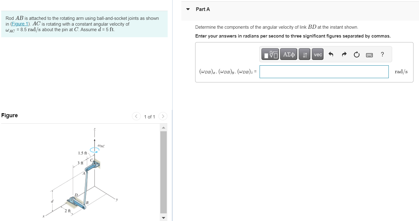 Solved Rod Ab Is Attached To The Rotating Arm Using Chegg
