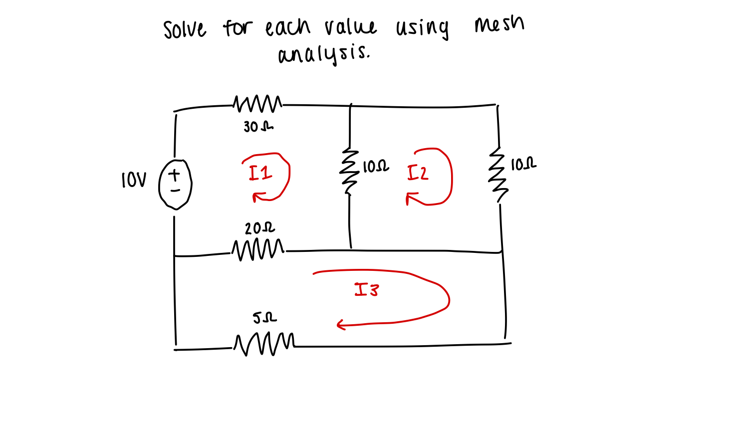 Solved Solve For Each Value Using Mesh Analysis Chegg