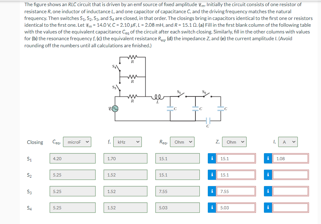 Solved The Figure Shows An Rlc Circuit That Is Driven By An Chegg