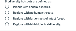 Solved Biodiversity Hotspots Are Defined As Islands With Chegg