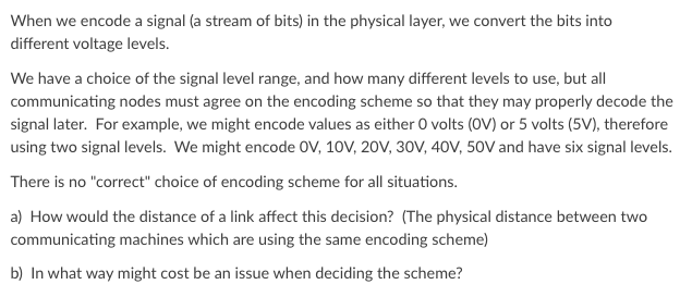 Solved When We Encode A Signal A Stream Of Bits In The Chegg