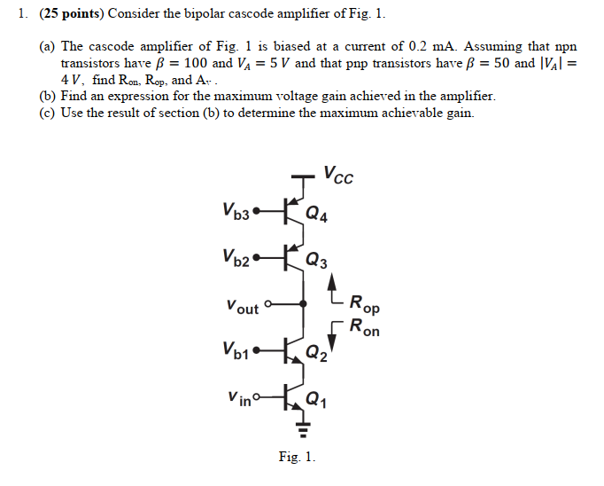 Solved Points Consider The Bipolar Cascode Amplifier Chegg