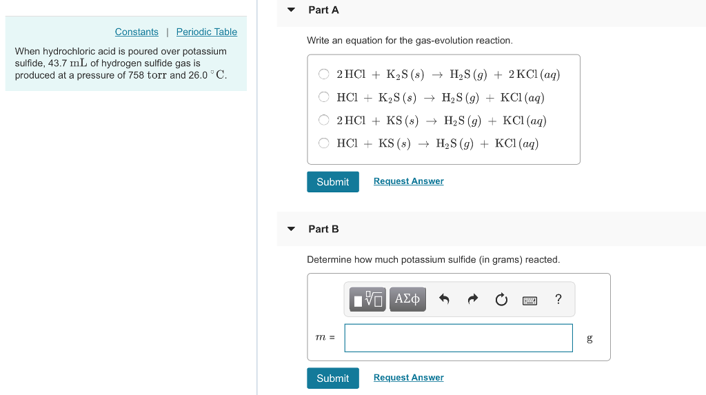 Solved Part A Constants Periodic Table Write An Equation Chegg