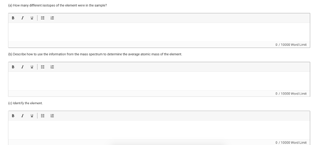 Solved A Sample Of A Pure Element Is Analyzed Using A Mass Chegg