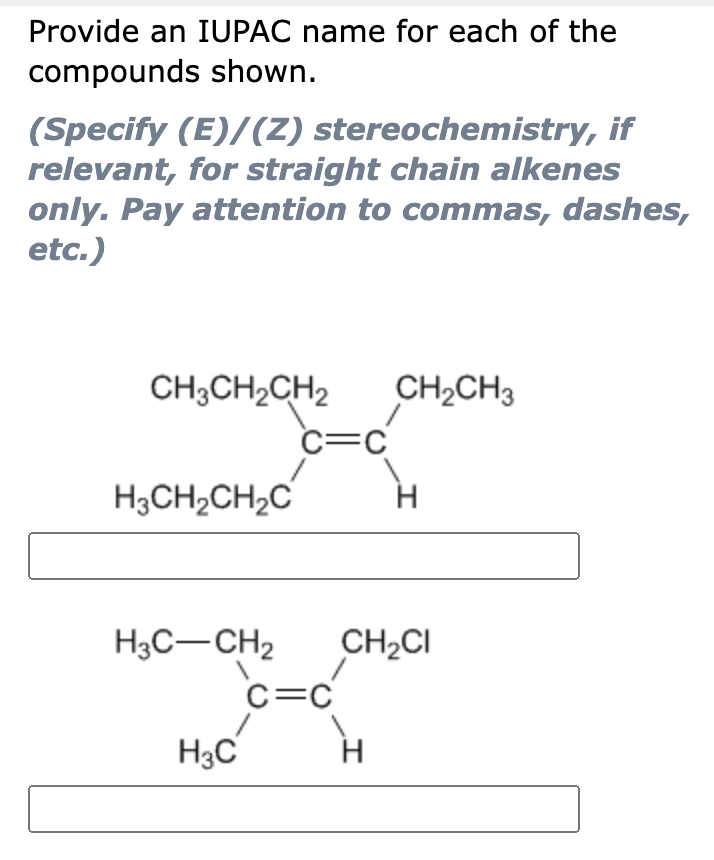 Solved Provide An Iupac Name For Each Of The Compounds Chegg