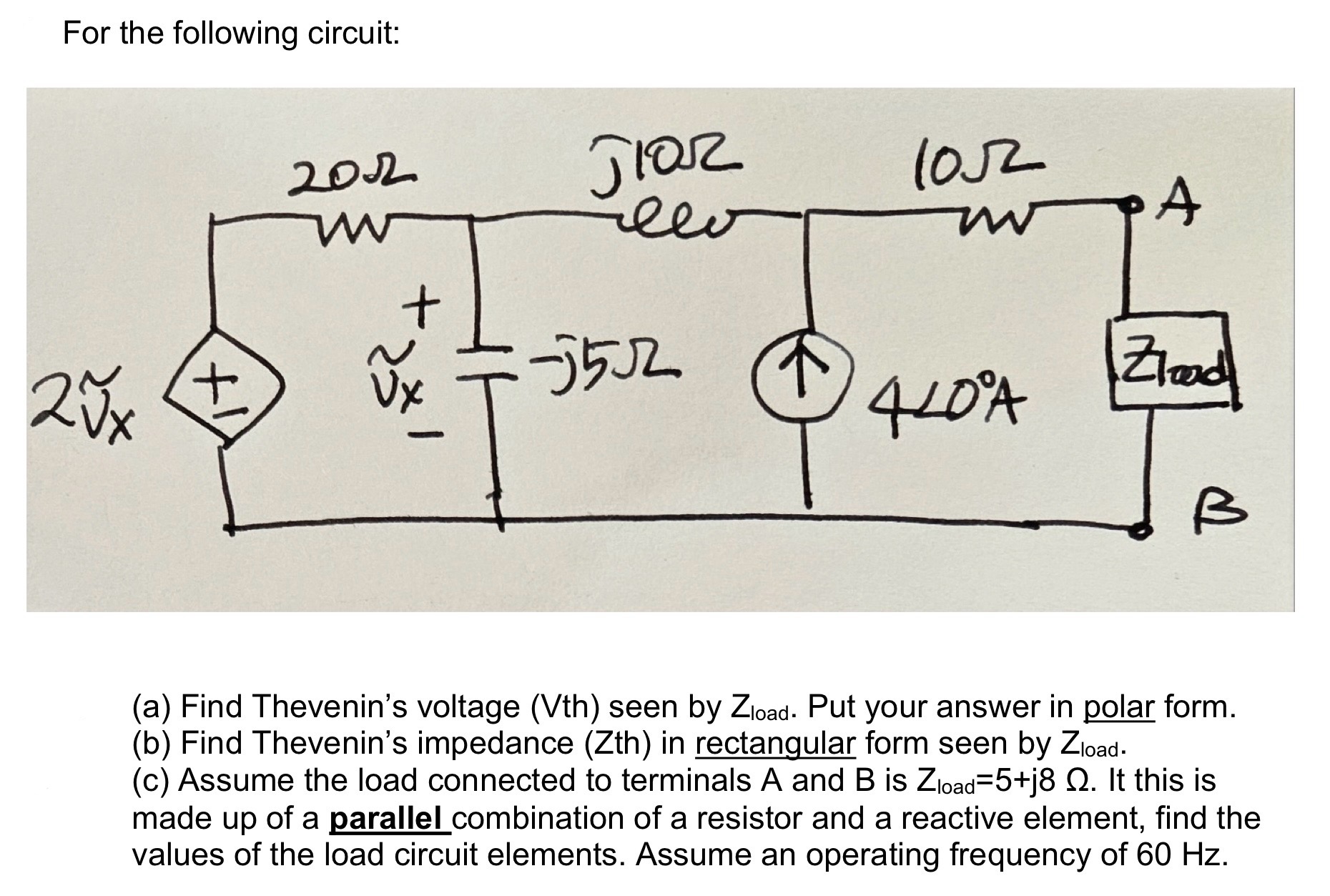 Solved For The Following Circuit A Find Thevenin S Chegg