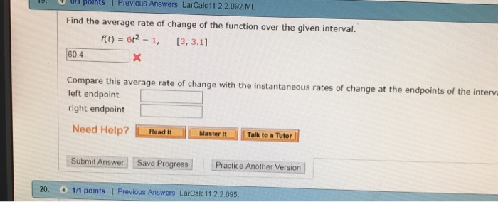 Solved OH Points Previous Answers LarCalc 11 2 2 092 MI Chegg