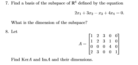 Solved Find A Basis Of The Subspace Of R Defined By The Chegg