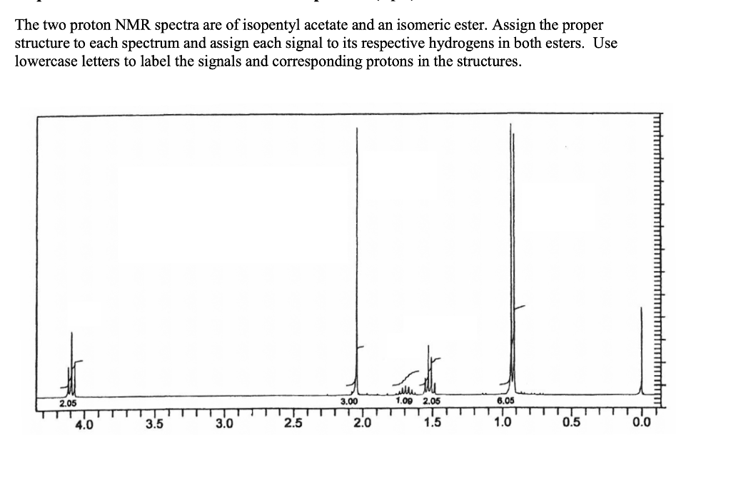 Solved The Two Proton NMR Spectra Are Of Isopentyl Acetate Chegg