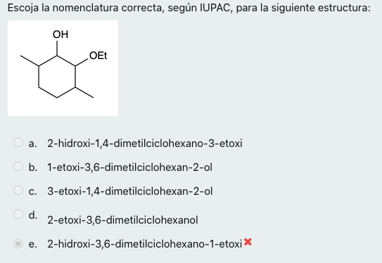 Solved Escoja la nomenclatura correcta según IUPAC para la Chegg