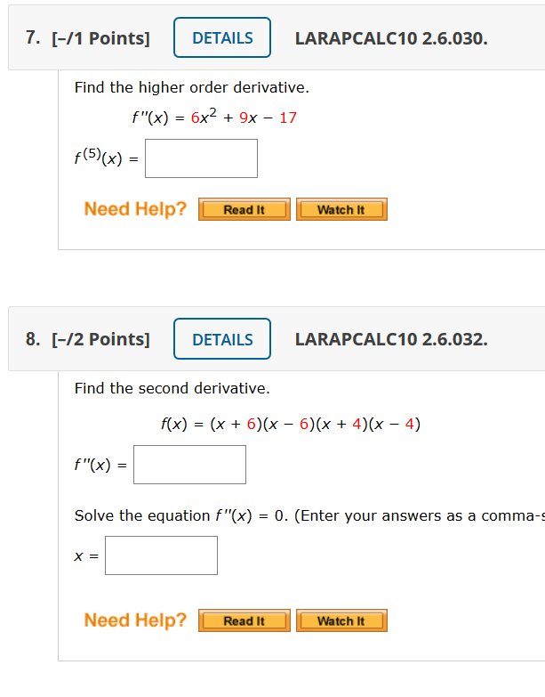 Solved Points Details Larapcalc Mi Find Chegg