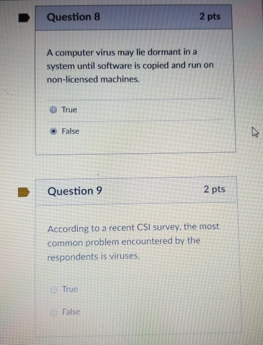 Solved Question Pts A Computer Virus May Lie Dormant In Chegg