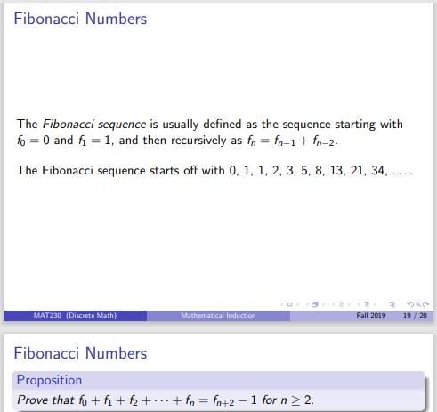 Solved Fibonacci Numbers The Fibonacci Sequence Is Usually Chegg