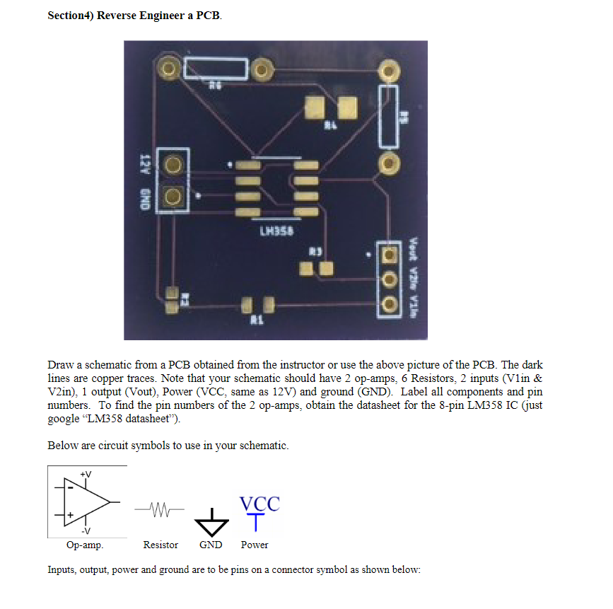 Section Reverse Engineer A Pcb Draw A Schematic Chegg