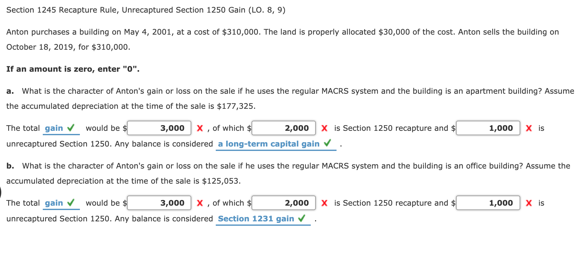 Solved Section Recapture Rule Unrecaptured Section Chegg