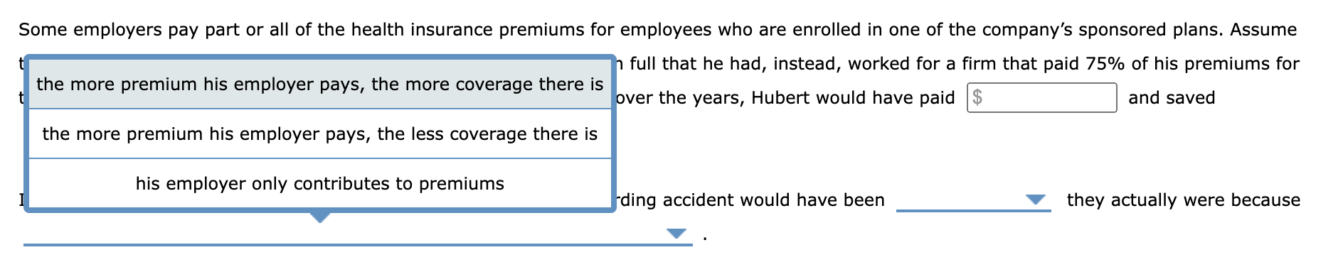 Solved 2 Benefit Of Health Insurance A Cautionary Tale In Chegg