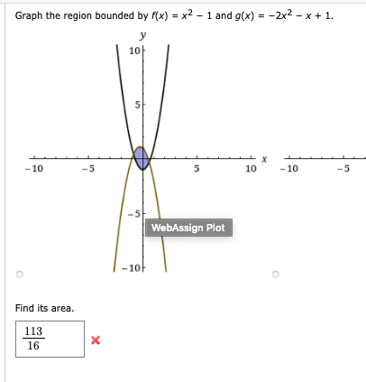 Solved Graph The Region Bounded By F X X2 1 And G X Chegg