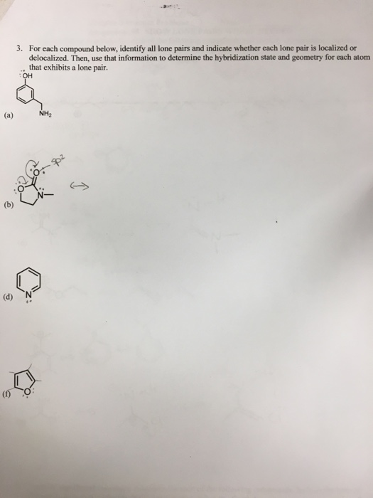 Solved For Each Compound Below Identify All Lone Pairs And Chegg