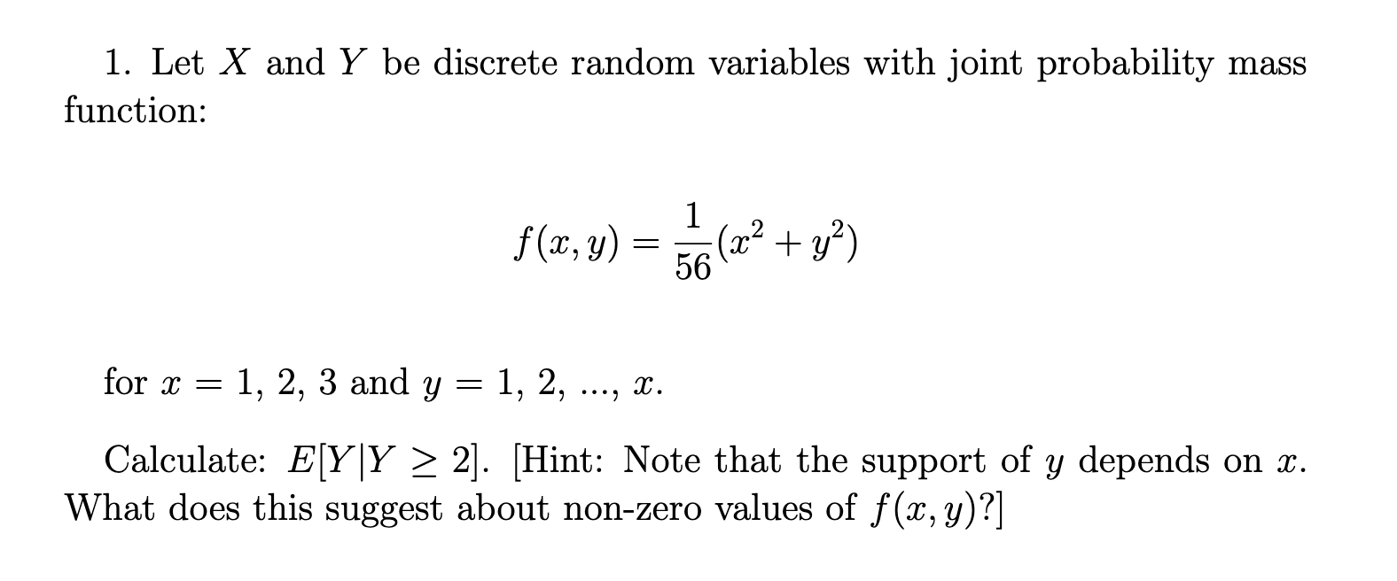 Solved Let X And Y Be Discrete Random Variables With Chegg