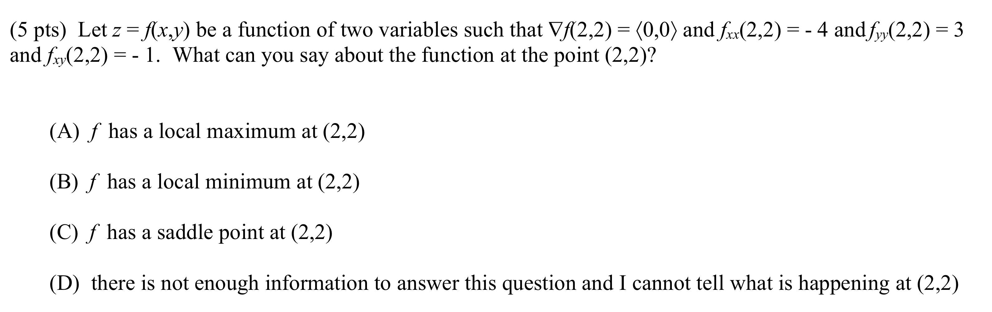 Solved A Yy Pts Let Z F X Y Be A Function Of Chegg