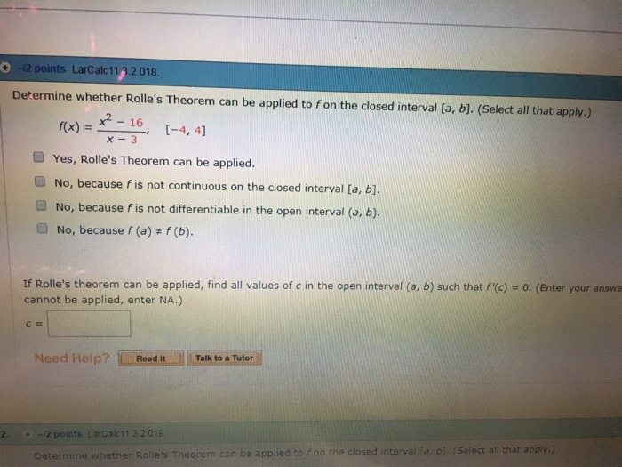 Solved 012 Points LarCalc 113 2 018 Determine Whether Chegg