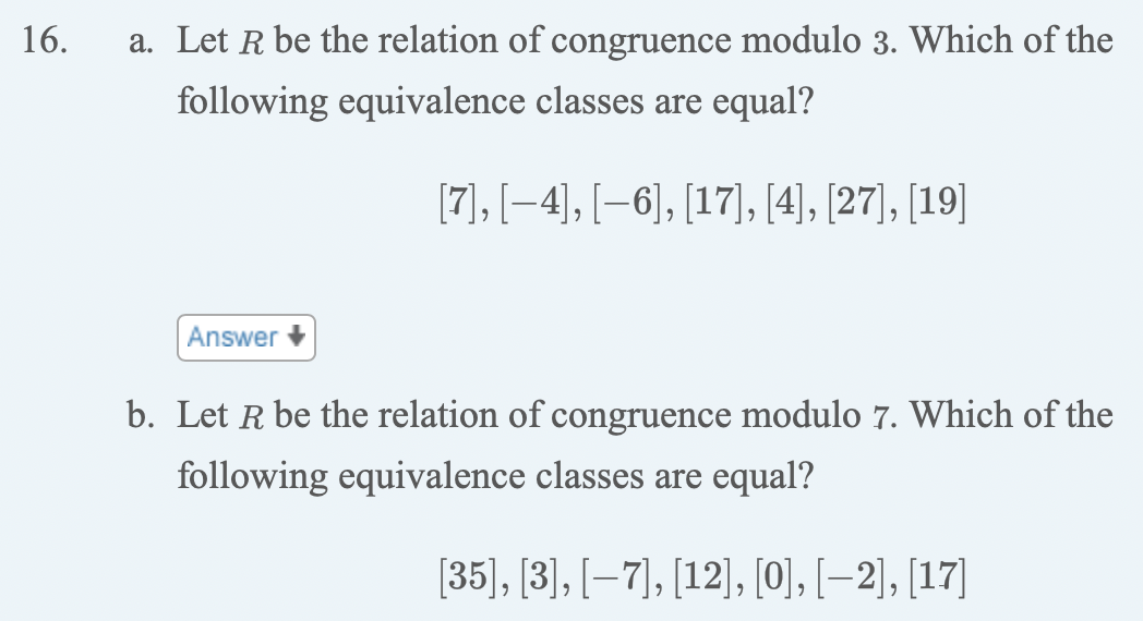 Solved A Let R Be The Relation Of Congruence Modulo 3 Chegg