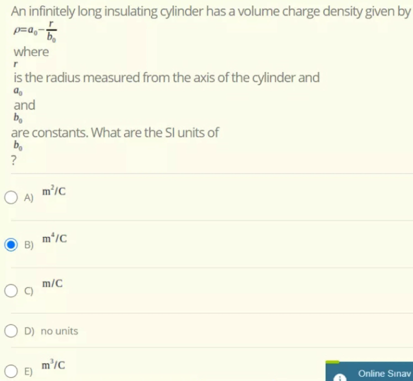 Solved An Infinitely Long Insulating Cylinder Has A Volume Chegg